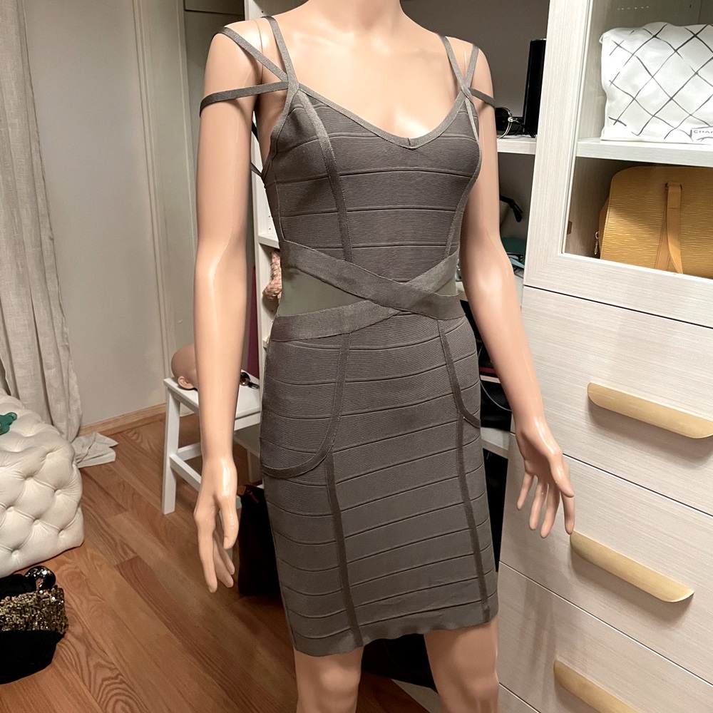 Bebe olive green bandage dress.